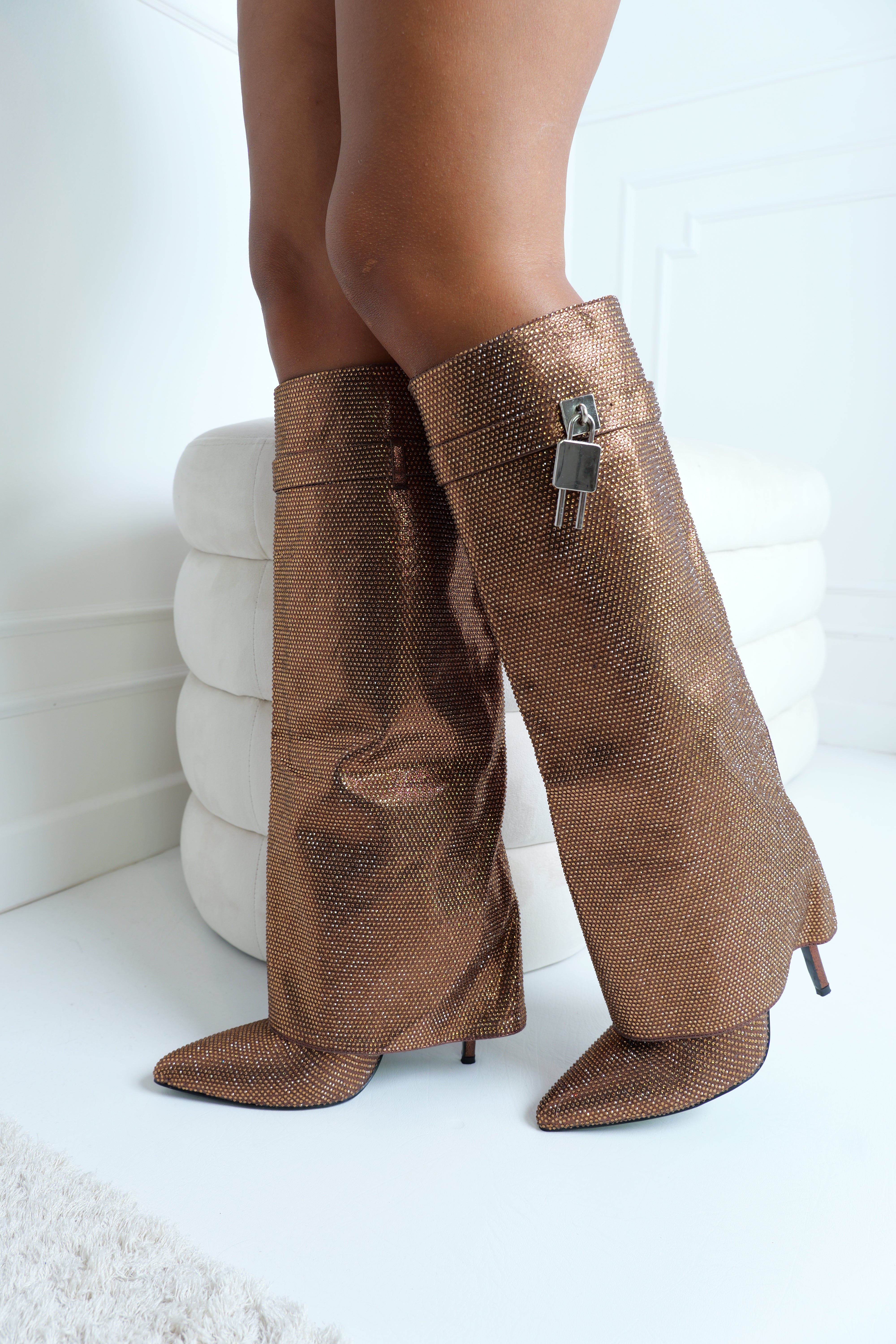 Bottes à talons - strass